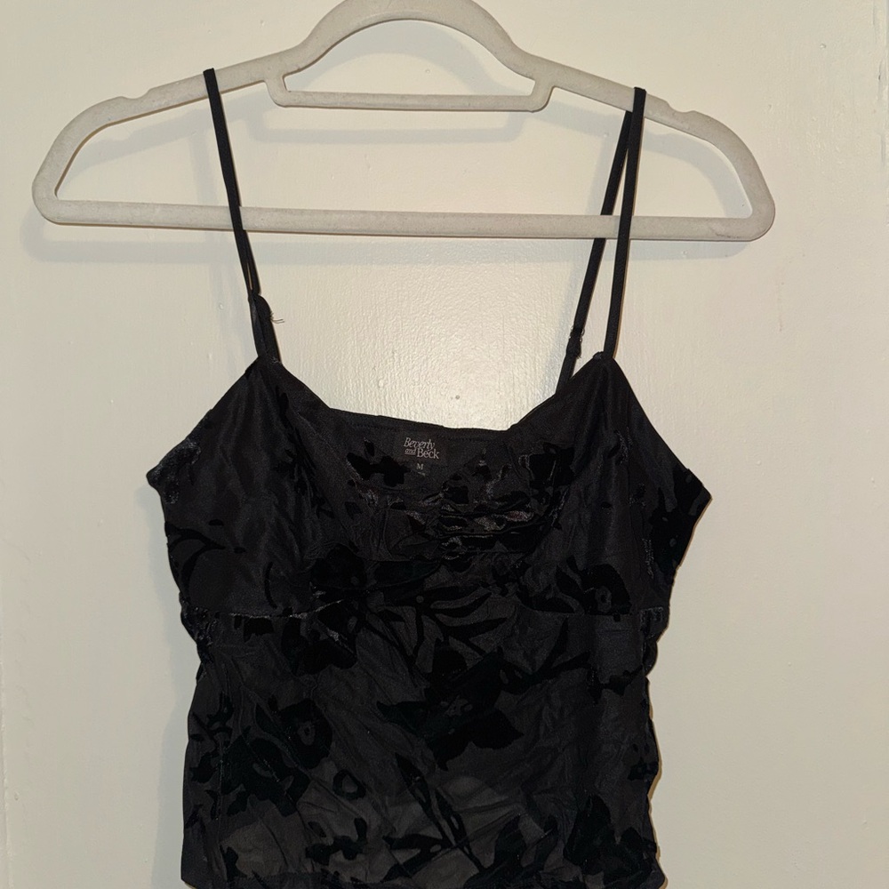 Beverly & Beck (Pacsun) Black Lave Sheer Top